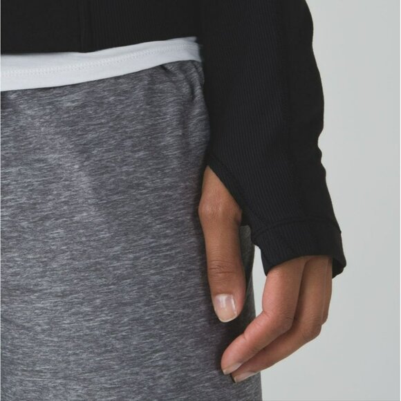 Lululemon Bhakti Yoga Jacket Black Assymetical Double Zipper High Collar Size 6 - Picture 5 of 14